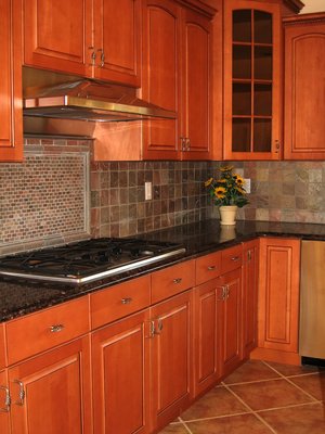 slate stone backsplash