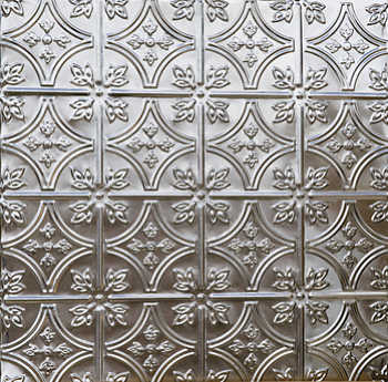 stamped metal backsplash