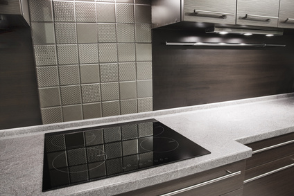 textured stainless steel backsplash tiles